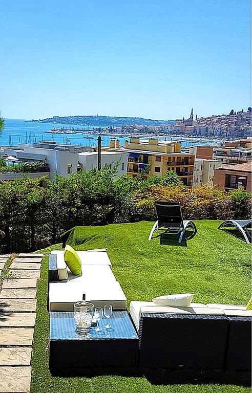 Cap Au Sud,Vue Panoramique Mer,Piscine Menton Bagian luar foto